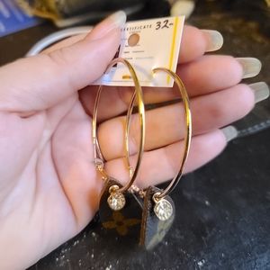 Upcycled gold tone hoop earrings